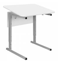 Стол-парта 1-местный, регулируемый угол, СУТ.54-01, 600х500х640-780 мм, рост 4-6, серый каркас, ЛДСП белая