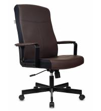 Кресло руководителя Бюрократ DOMINUS коричневый/черный эко.кожа крестов. металл